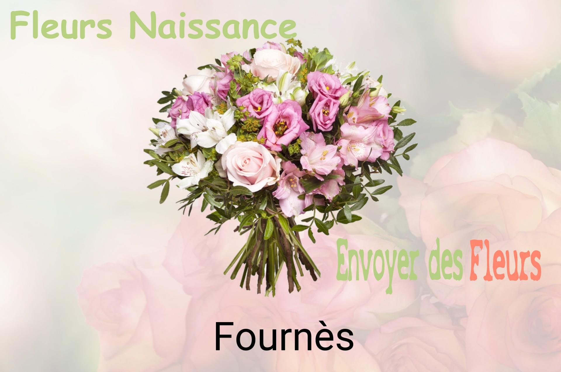 Bouquet de fleurs de naissance livré à Fournès