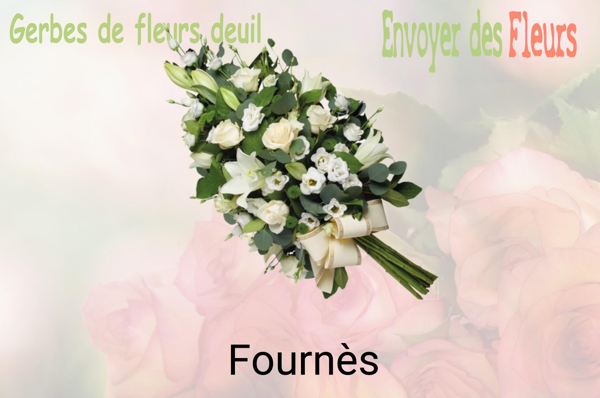 Gerbe de fleurs de deuil livrée à Fournès